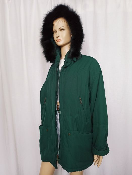 Sg Butelkowa zieleń kurtka damska 46 , XXL big size tru vintage parka