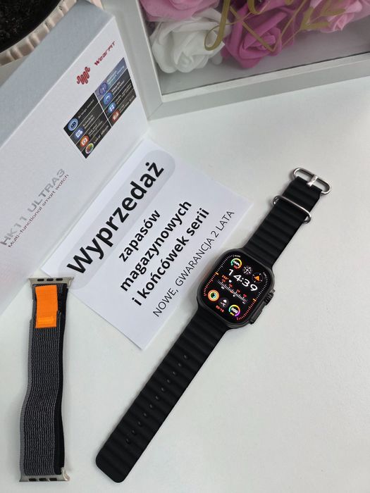 Smartwatch HK Ultra3 – nowość 2025, AMOLED 2,12”, 2 paski, nowy