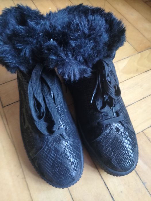 Remonte Botki damskie ocieplane  Black czarne