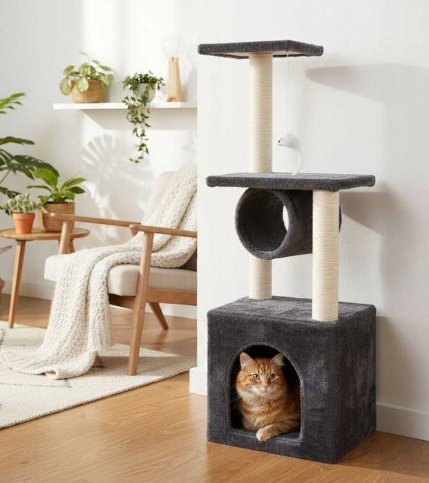 drapak dla kota NOWY stabilny wysoki solidny legowisko domek drzewko