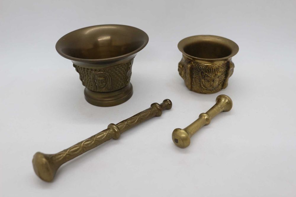 Antigo Almofariz em Bronze completo XIX