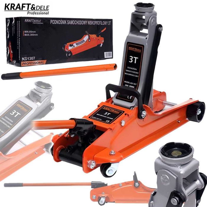 KRAFT&DELE Podnośnik Samochodowy Lewarek 3t Punktowy 85-385 KD1307