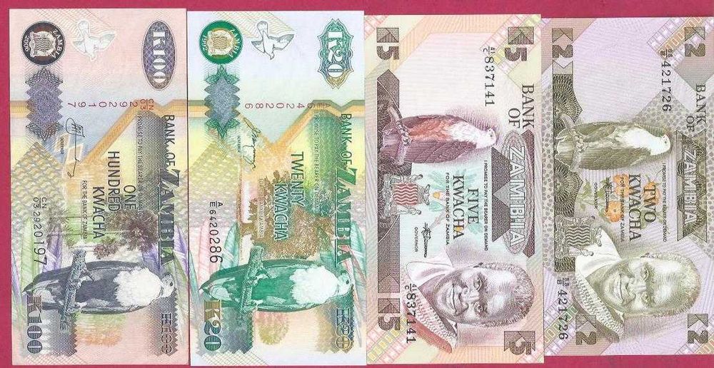 NOTAS   4  DA   Zambia  4 Valores Novas