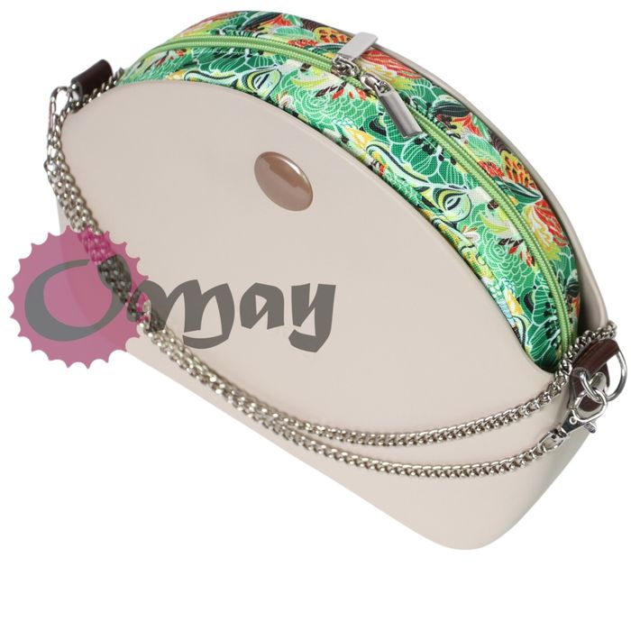 Limonkowy organizer OBAG MOON LIGHT kwiaty 2 kieszenie wkład OMAY