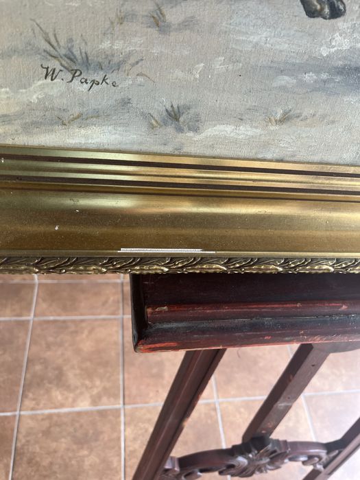 Obraz olejny zimowa scena