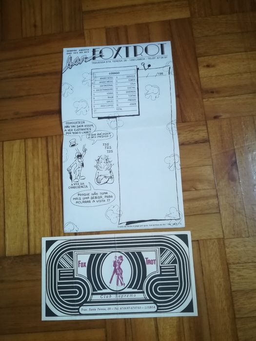 Fox trot bar cartão