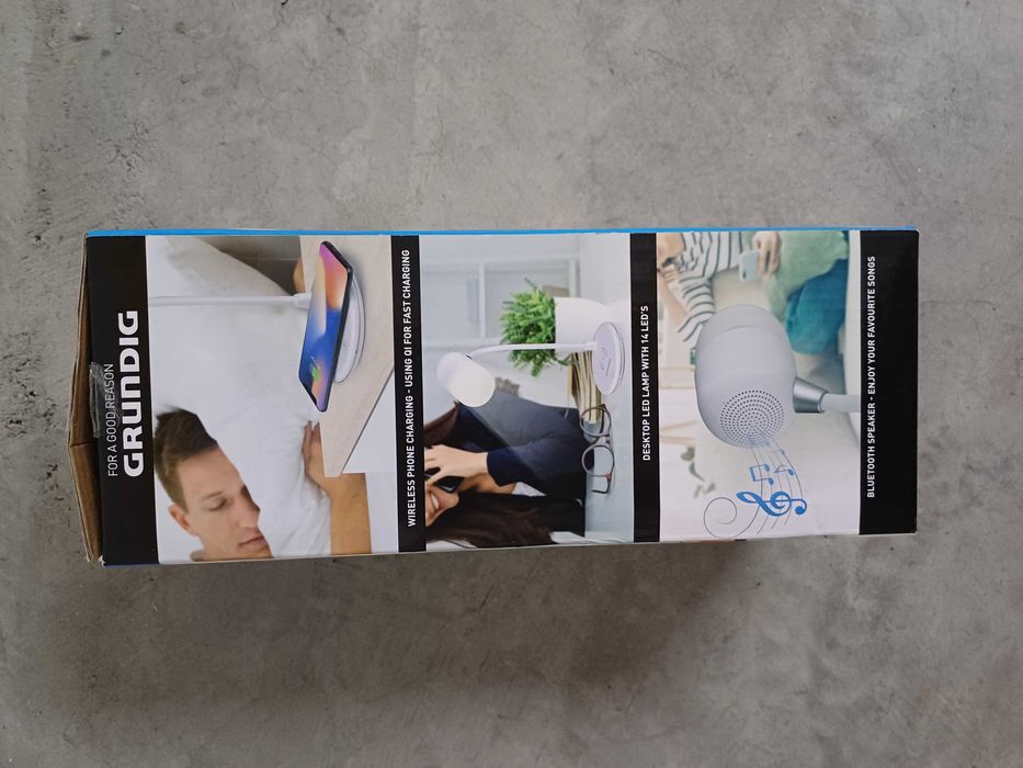 Grundig Lampada de Secretaria LED 3 em 1 carregador sem fios coluna BT