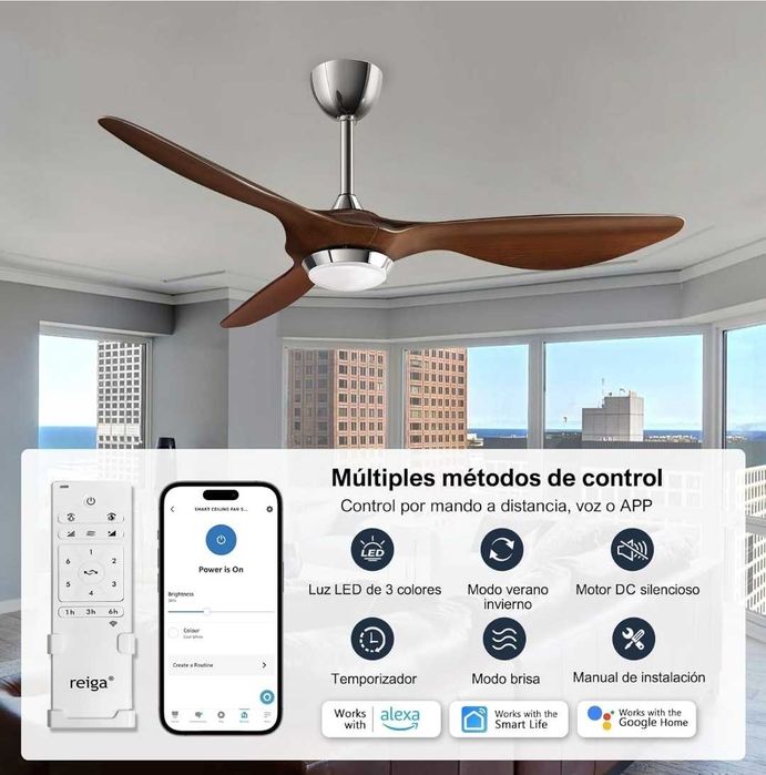 Ventoinha tecto com led