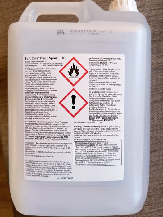 Sanityzer Diversey Soft Care Des E Spray H5