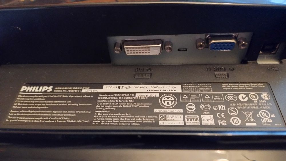 Monitor LCD Philips :220CW9FB