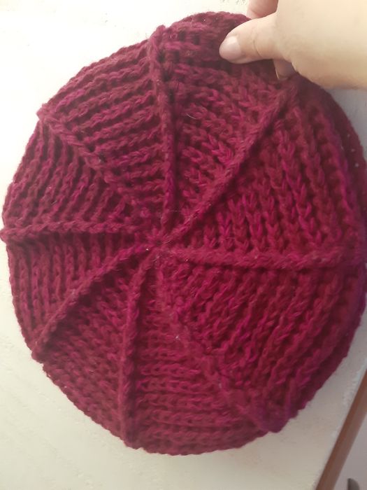 Beret prl bordo kolekcja vintage babcia berecik zima bordowy klasyk