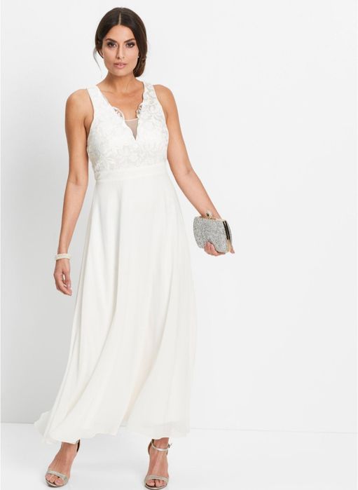 Suknia ślubna ecru 36 S Bonprix nowa