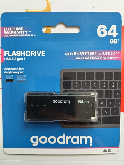Pendrive GOODRAM 64GB UME3 USB 3.2 Gen. 1 (USB 3.0) Czarny