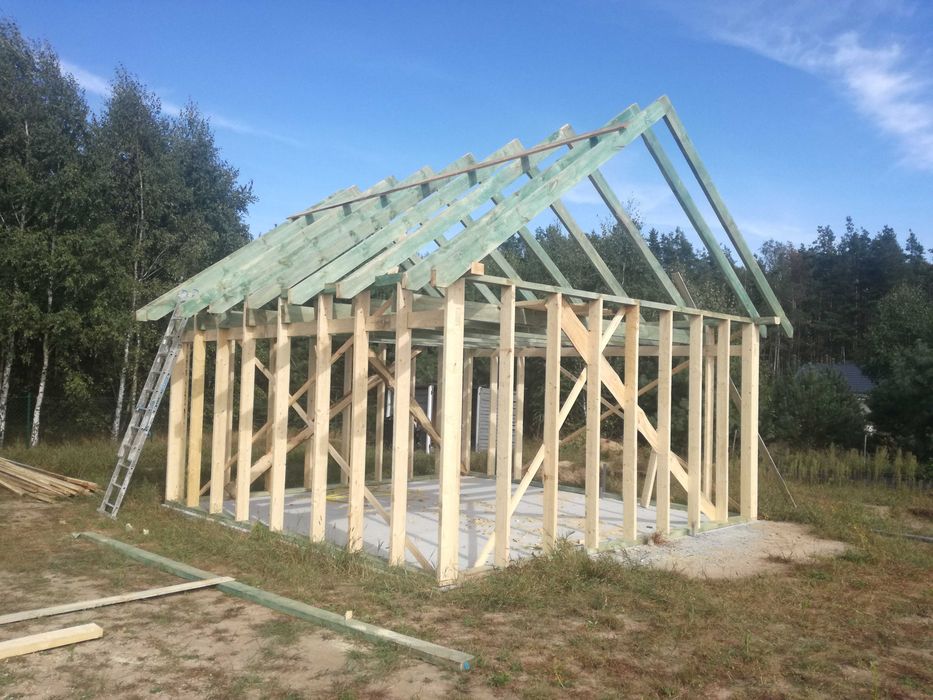 domek drewniany 35m2 z poddaszem uzytkowym  szkielet