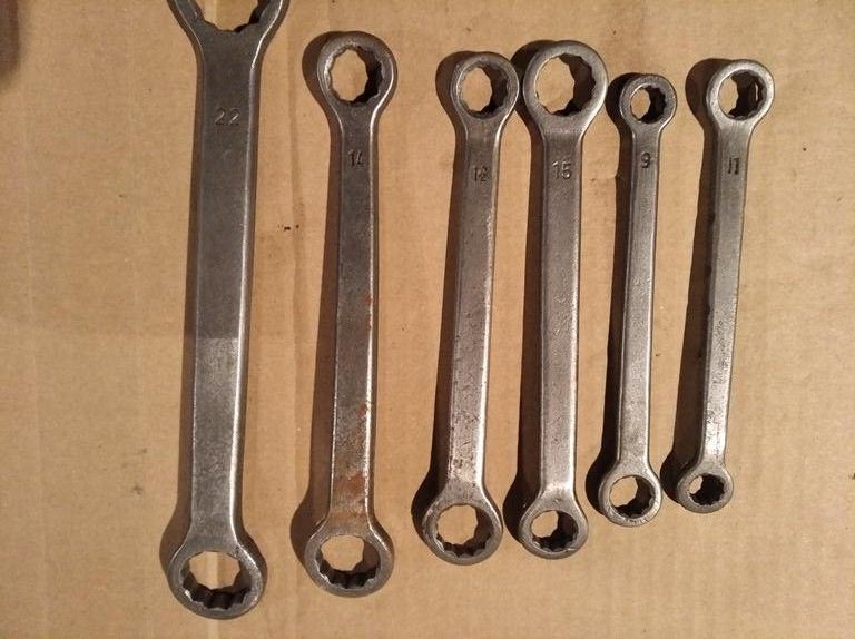 klucze płaskie starodawne do roweru solidne PRL