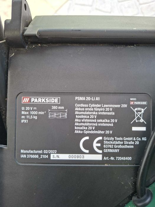 Corta relva Parkside a bateria