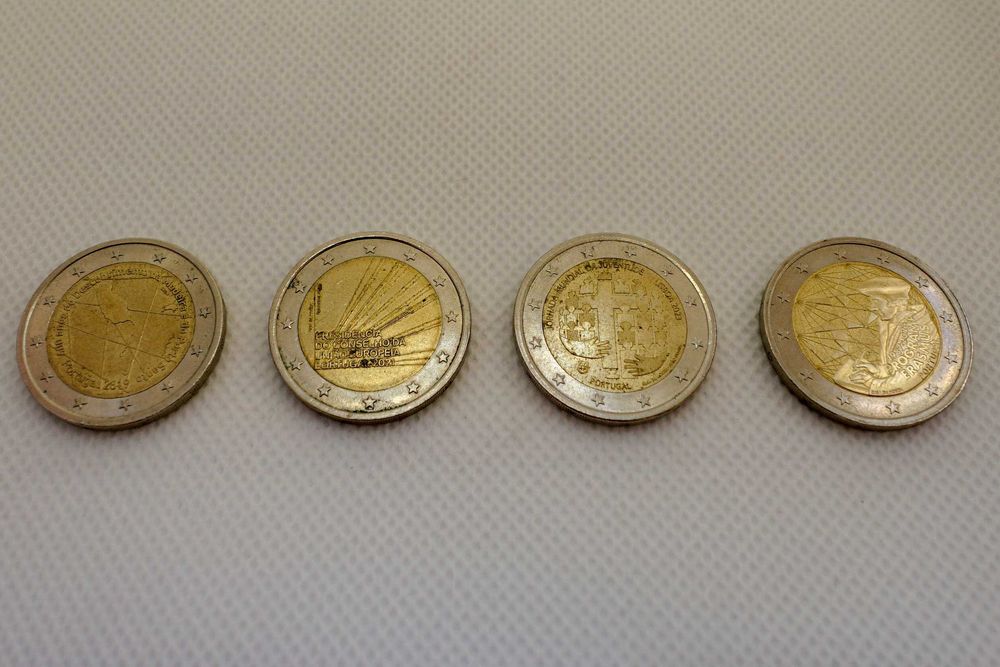9 Moedas de 2 Euros Comemorativas de Portugal