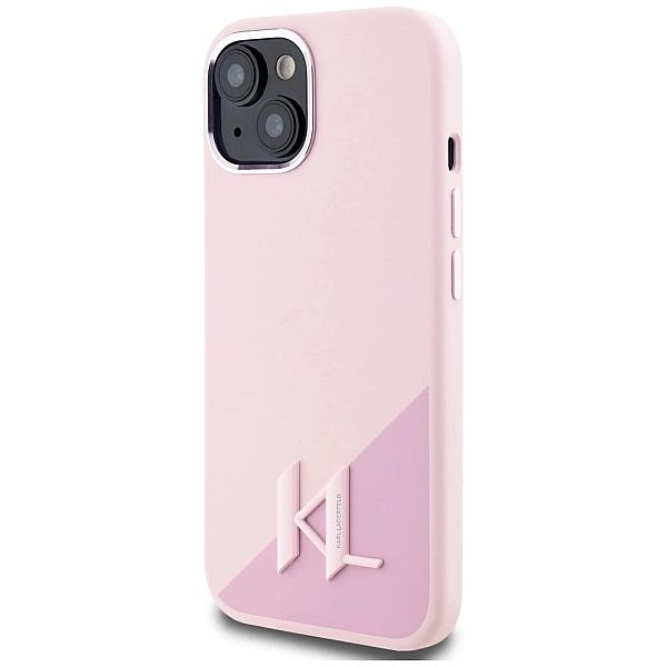 Etui Karl Lagerfeld Silicone Shadow Metal Initial MagSafe do iPhone 15