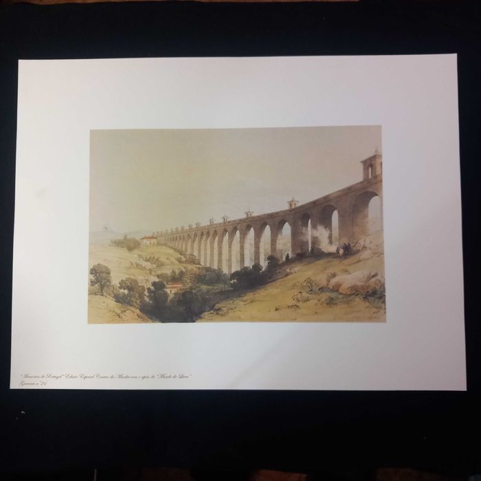 Gravura Aqueduto A.L. Lisboa