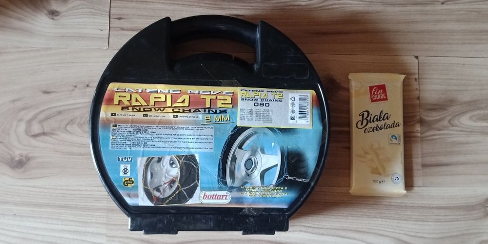 Czekolada Fin Carre biała gratis dorzucam łańcuchy Bottari Rapid T2 9m