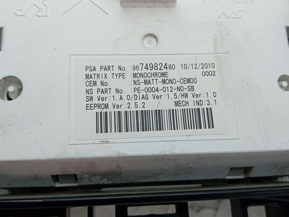 Quadrante / painel de instrumentos PEUGEOT 3008 I (0U_)