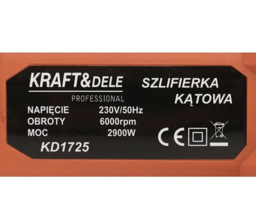 Кутова шліфувальна машина,болгарка 2900 Вт Kraft&Dele KD1725