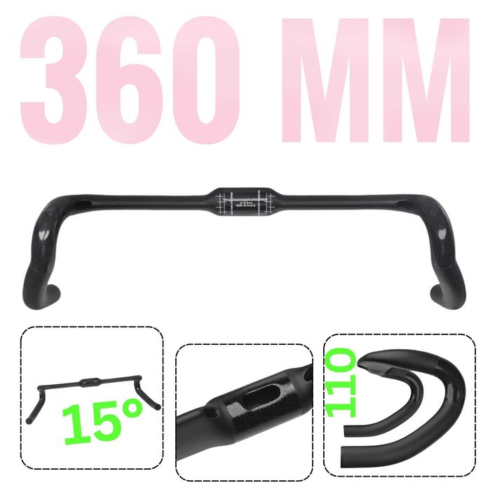 Carbon! RXL SL 360 mm kierownica gravel szosowa flara carbonowa baranek drop bars 360mm 36 cm zintegrowana wewnętrzne prowadzenie kocevlo di2