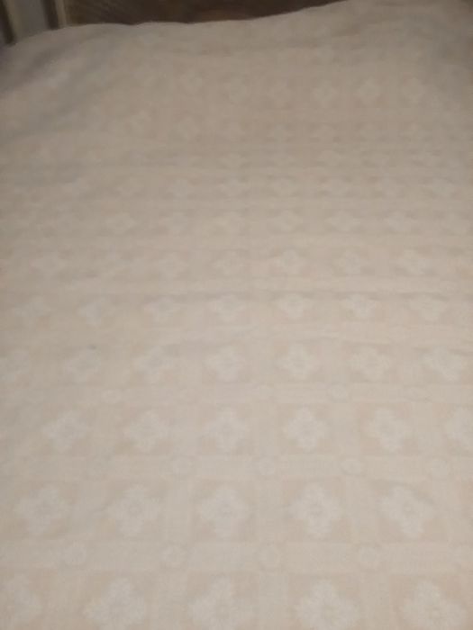 Colcha rosa velho e branca e salmão e branco, vintage