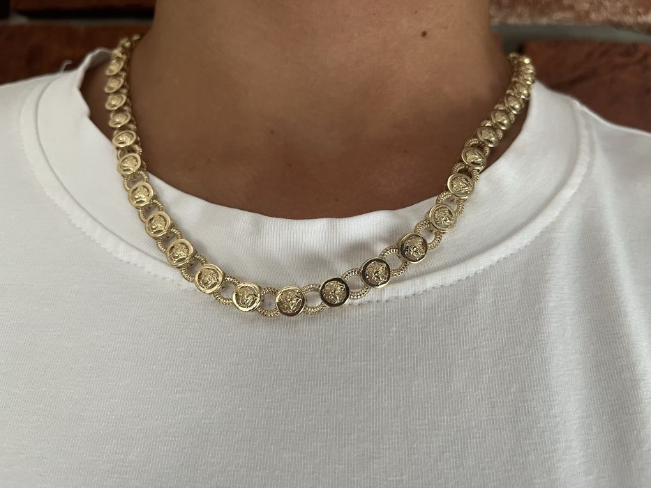 złoty łańcuszek naszyjnik versace piękny złoto 14k 585