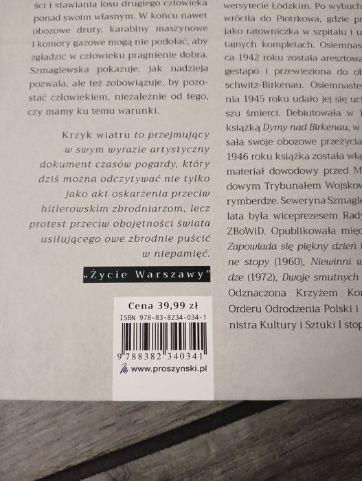 Książka "Krzyk wiatru" Seweryna Szmaglewska