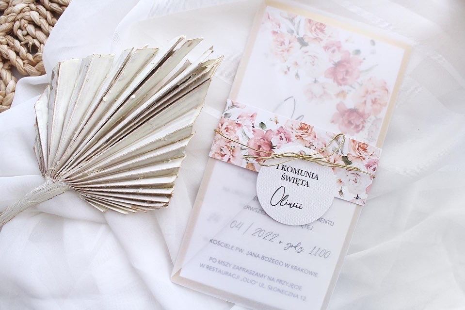 Zaproszenia na chrzest chrzciny komunię komunijne