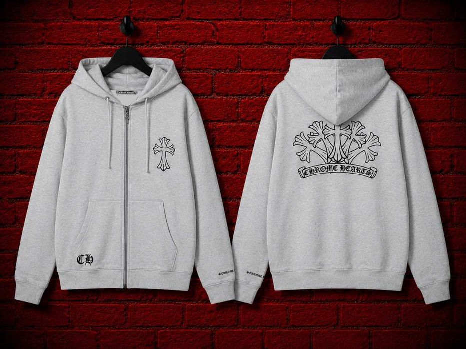 ‼️SALE‼️ Зіп-худі Chrome Hearts зіпка хром хартс сіра