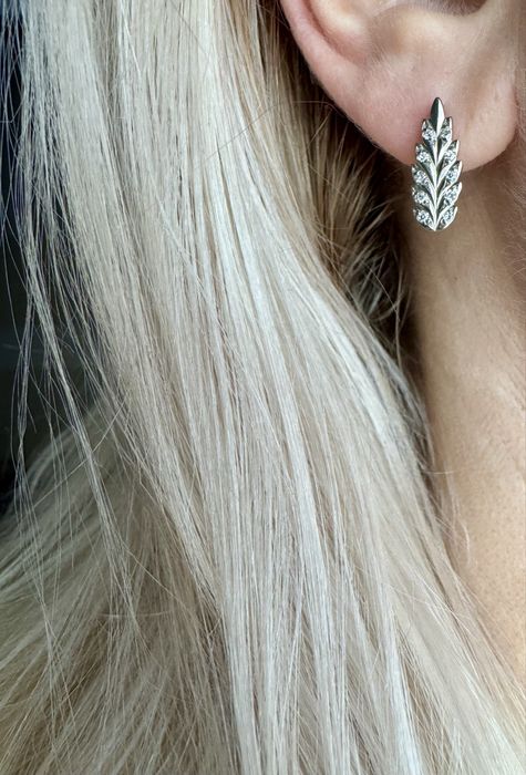 Зрлоті сережки  з діамантами