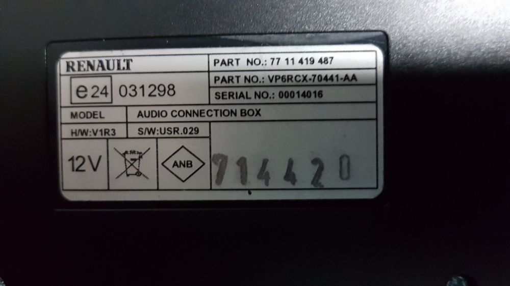 Renault Áudio Connection box, ORIGINAL Renault
