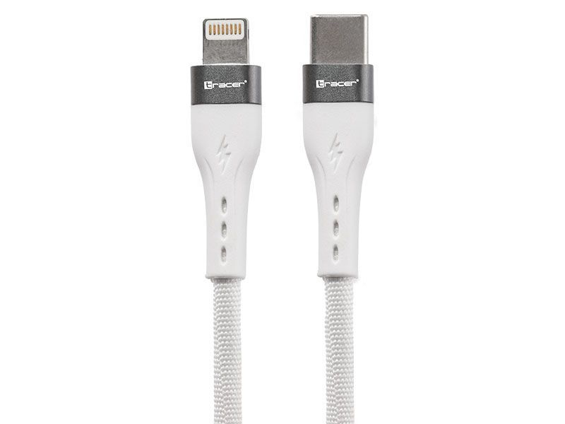 Kabel TRACER USB C - Lightning 1m 60W Biały