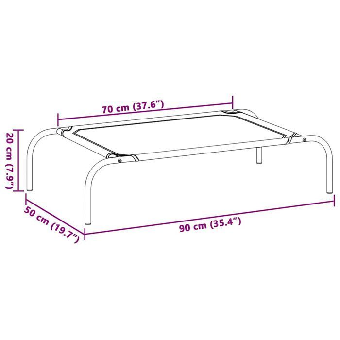 Vidaxl Podwyższone Legowisko Dla Psa Szare Tekstylne I Stalowe
