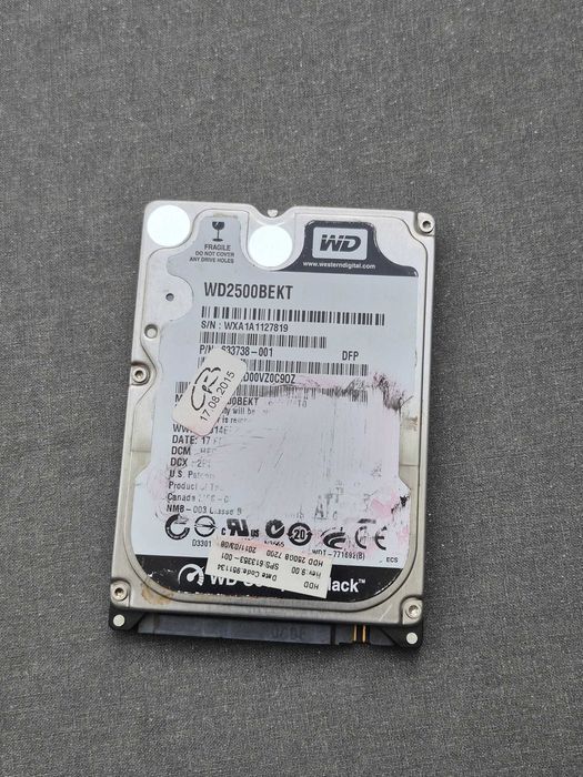 Dysk WD2500BEKT 250GB 2.5" SATA HDD laptop, sprawny, testowany