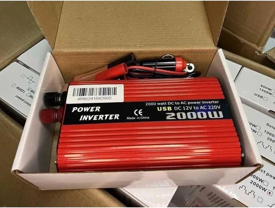 Автомобильный инвертор 12V 220V 2000W 2 USB преобразователь напряжения ...