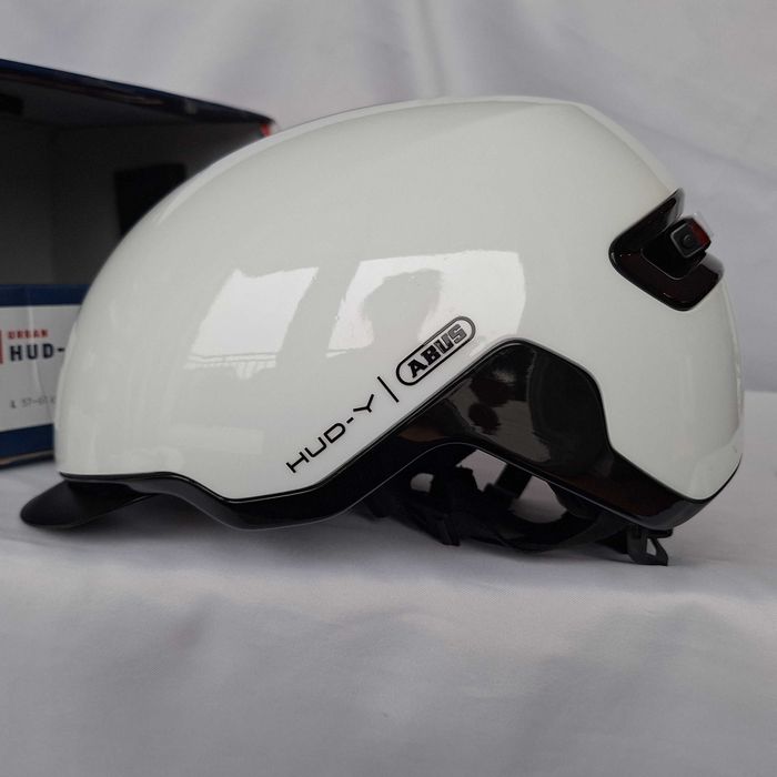 Kask rowerowy Abus Urban Hud-y LED Shiny White L 57-61cm