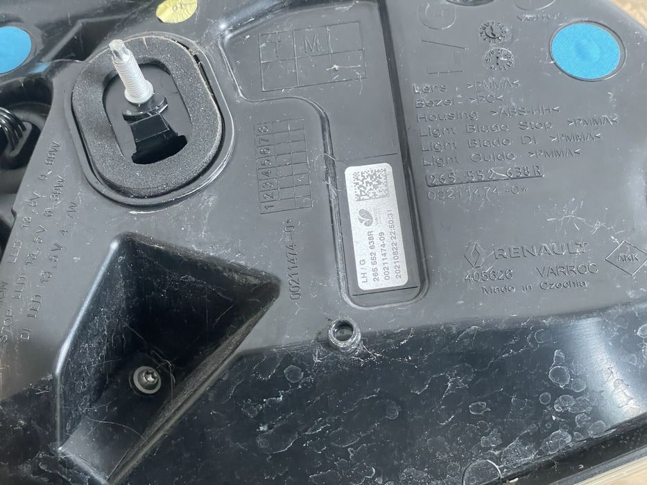 Фонарь Renault Zoe задній ліхтар Рено Зое протитуманна фара 2013-2024