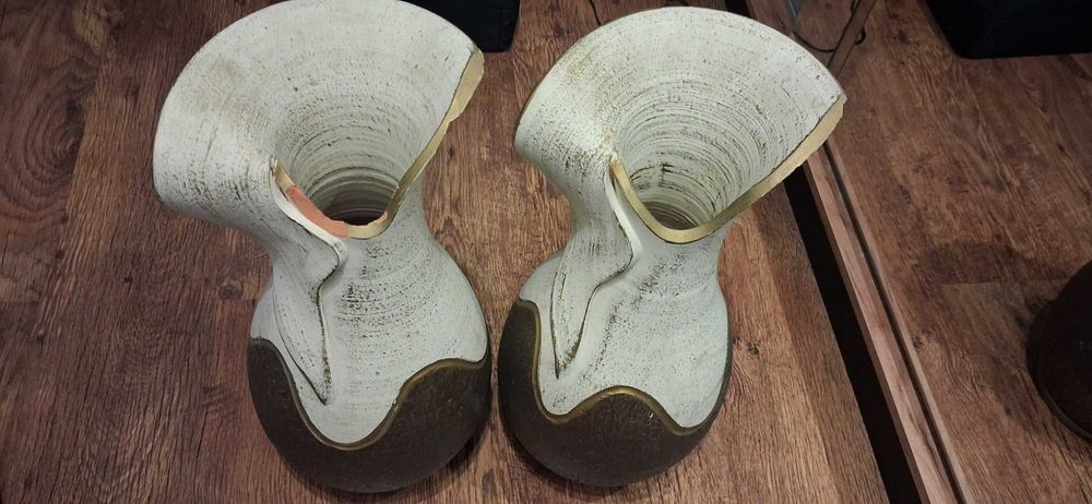 Dekoracyjne wazony ceramiczne – komplet 2 sztuki – handmade style