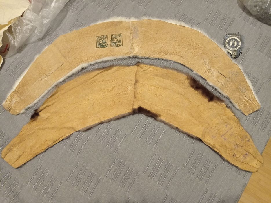 Воротнік хутро норка темно-коричневий і білий