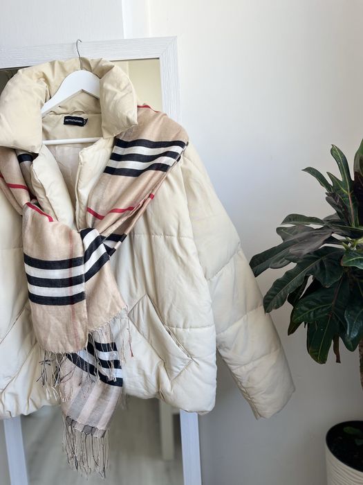 Куртка пуфер жіноча світло бежевого кольору розмір XL