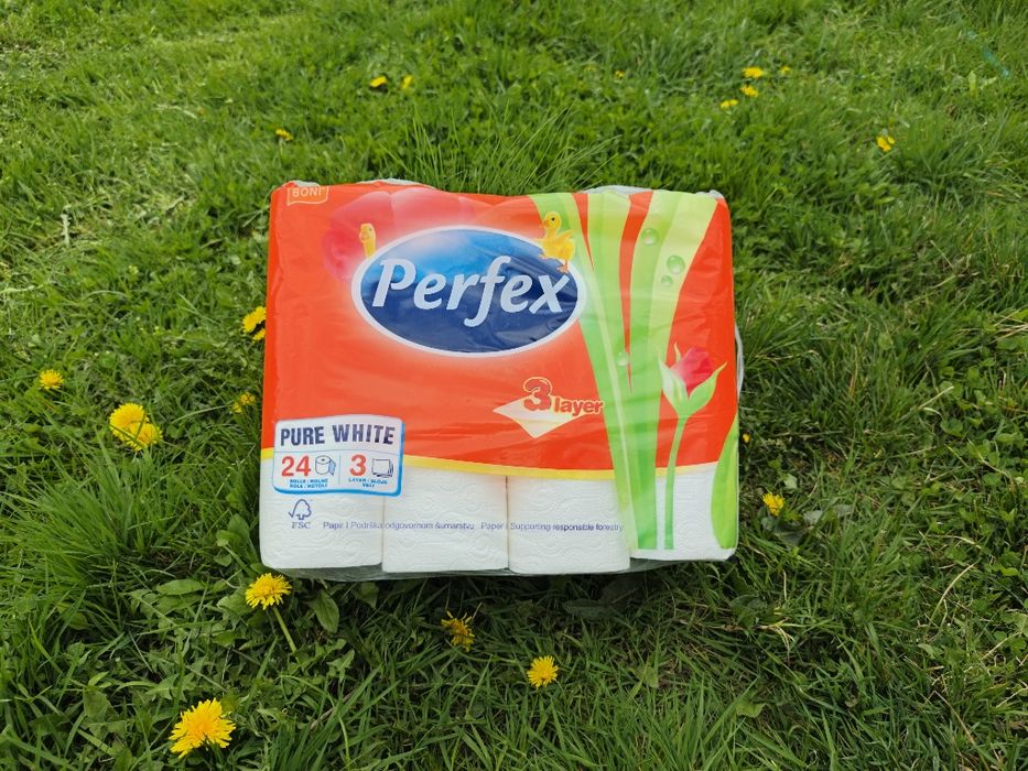Туалетний папір перфекс 3-ох шарова в упаковці 24 штуки