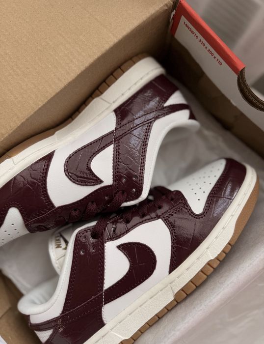 Nike Dunk Low Originals Burgundy Croc (NEW IN BOX)