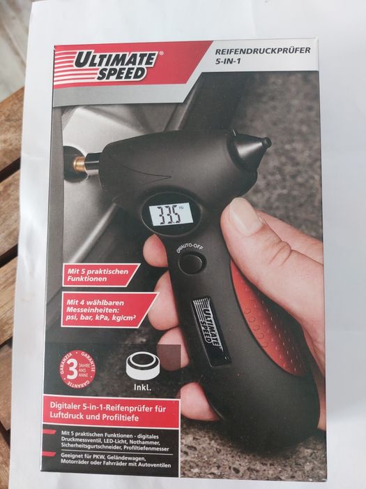Medidor pressão pneus 5 em 1