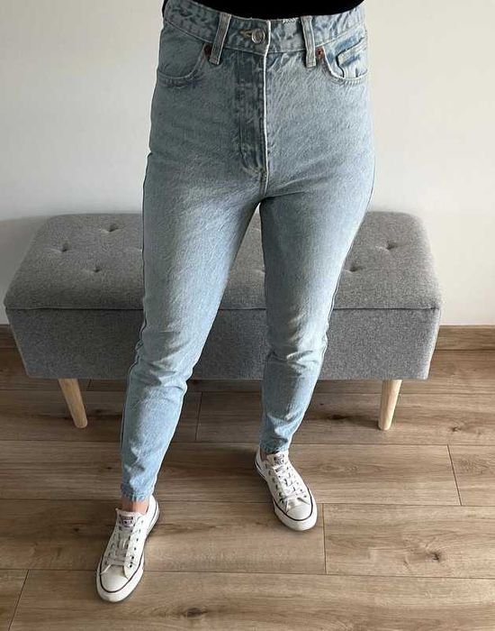 proste spodnie dżinsy Zara baby blue XXS