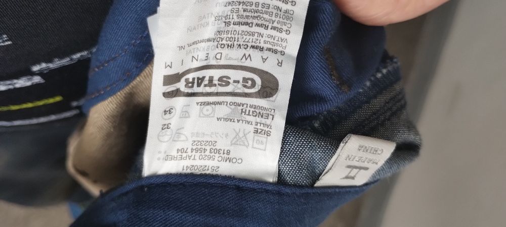 Spodnie G-Star Raw Comic 5620 Tapered- beżowe  Len z Bawełna Dziwny ko