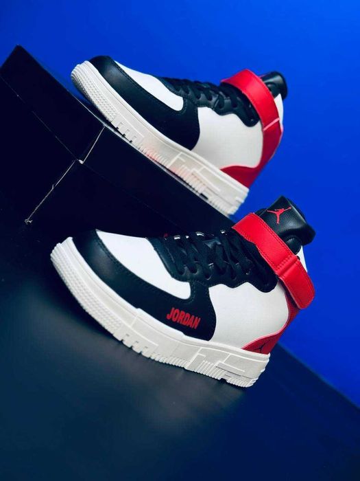 Мужские зимние кроссовки на меху Jordan натуральная кожа супер тёплые