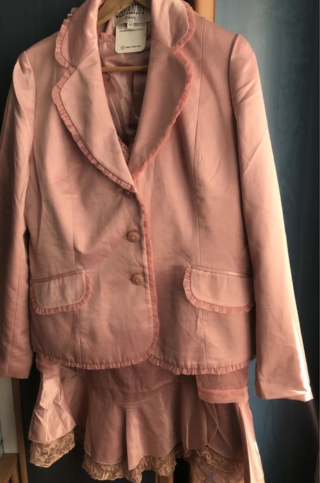 Костюм (тройка) пудрового цвета 50-52 р